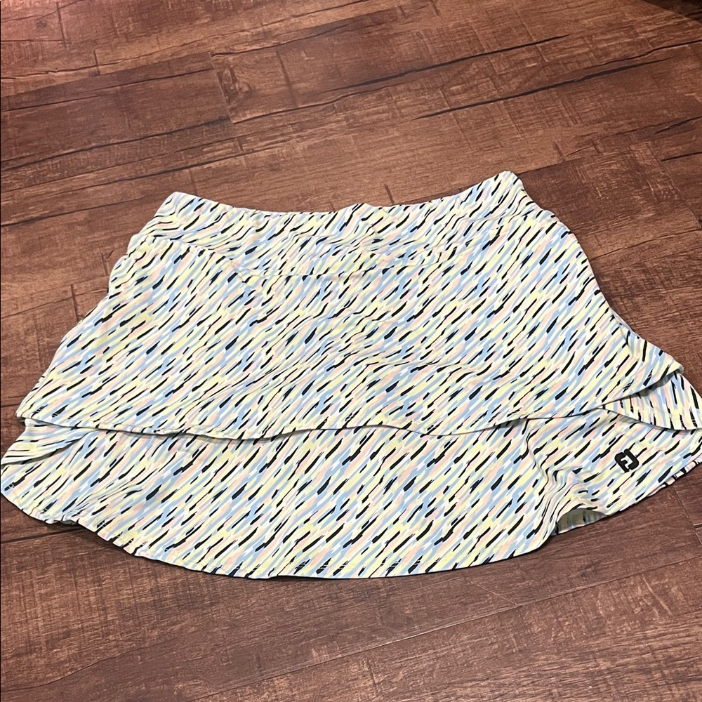 FootJoy Performance Layered Golf Skort Black Multi-Color Print Size M